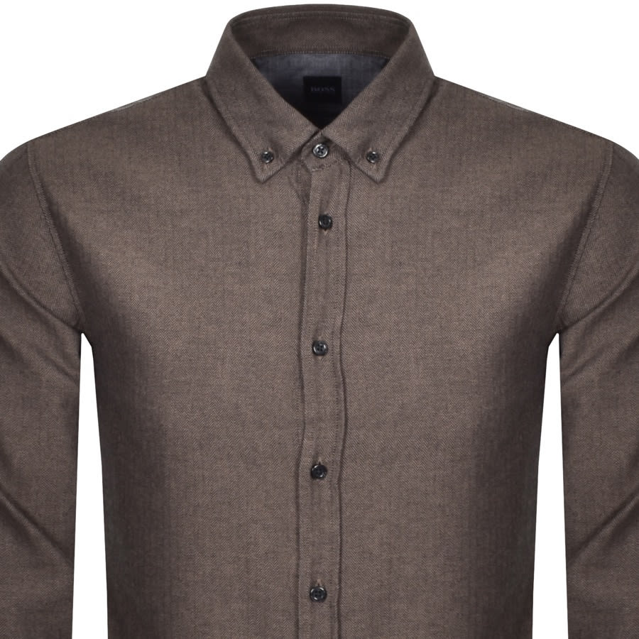 Alternative Image for ProductBOSS Mabsoot 1 Long Sleeved Shirt Brown2